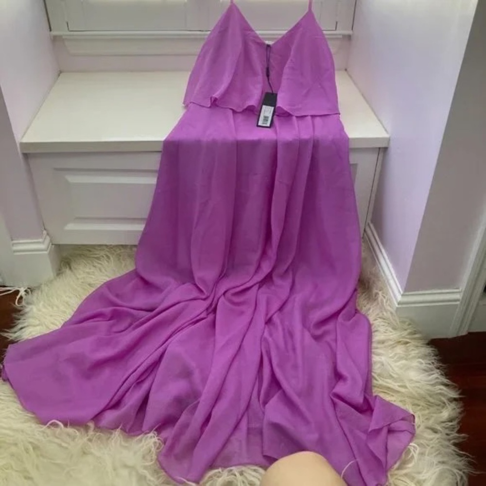 HALSTON HERITAGE V-Neck Long Dress - Picture 2 of 12